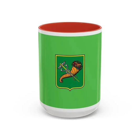 Flag of Kharkiv Ukraine - Accent Coffee Mug 15oz Red - Go Mug Yourself