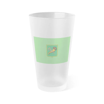 Flag of Kharkiv Ukraine - Frosted Pint Glass 16oz-16oz-Frosted-Go Mug Yourself