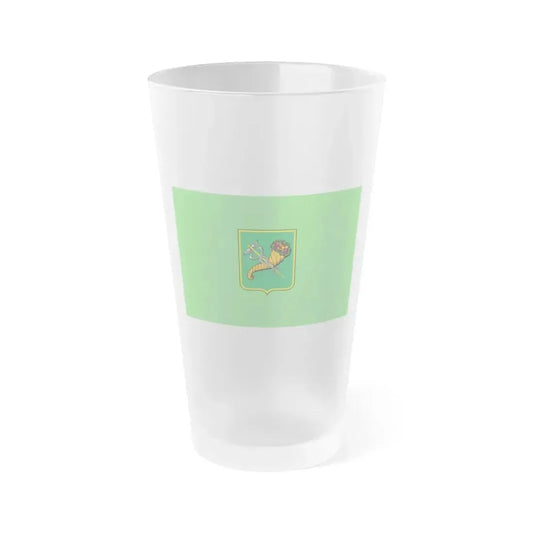 Flag of Kharkiv Ukraine - Frosted Pint Glass 16oz 16oz Frosted - Go Mug Yourself