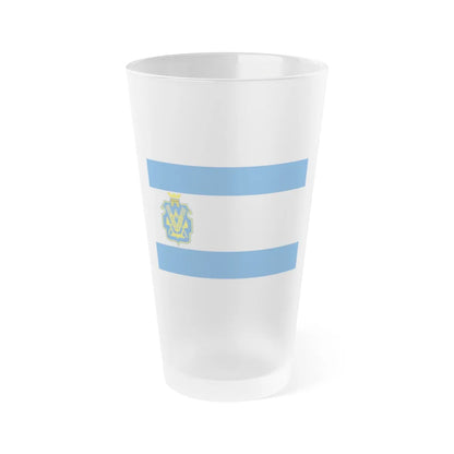 Flag of Kherson Oblast Ukraine - Frosted Pint Glass 16oz-16oz-Frosted-Go Mug Yourself