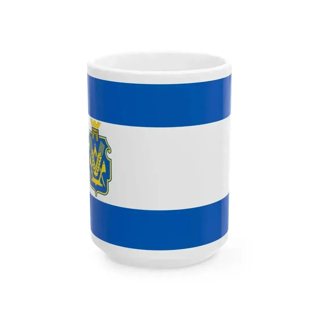 Flag of Kherson Oblast Ukraine - White Coffee Mug 15oz - Go Mug Yourself