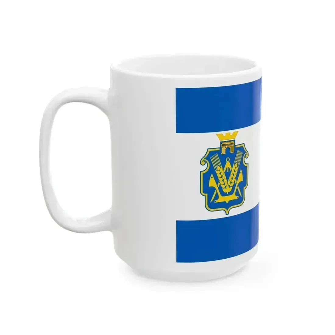 Flag of Kherson Oblast Ukraine - White Coffee Mug - Go Mug Yourself