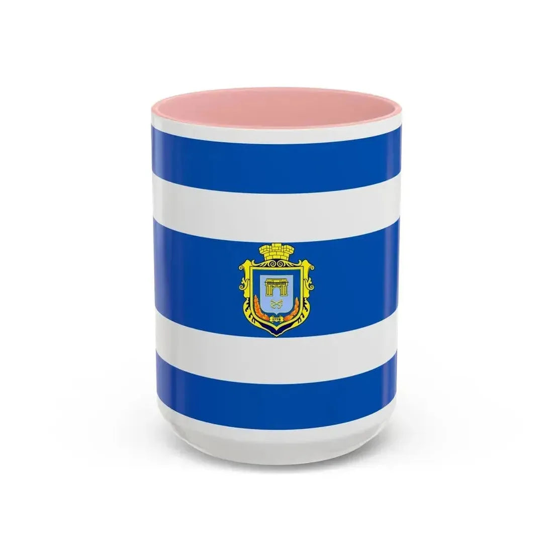 Flag of Kherson Ukraine - Accent Coffee Mug 15oz Pink - Go Mug Yourself