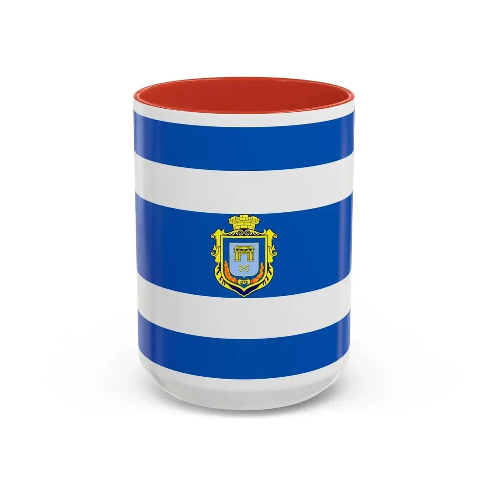 Flag of Kherson Ukraine - Accent Coffee Mug 15oz Red - Go Mug Yourself