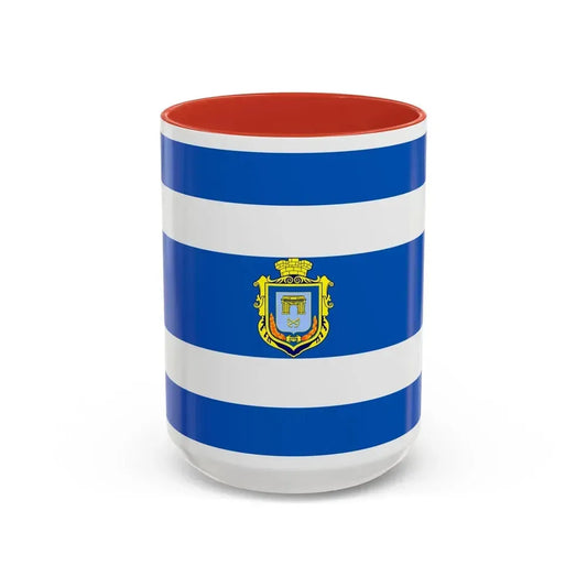 Flag of Kherson Ukraine - Accent Coffee Mug 15oz Red - Go Mug Yourself
