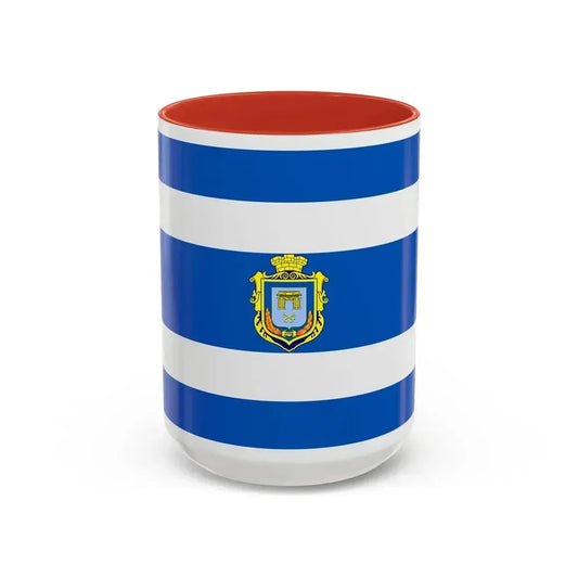 Flag of Kherson Ukraine - Accent Coffee Mug 15oz Red - Go Mug Yourself