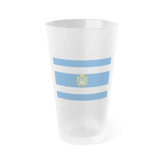 Flag of Kherson Ukraine - Frosted Pint Glass 16oz 16oz Frosted - Go Mug Yourself
