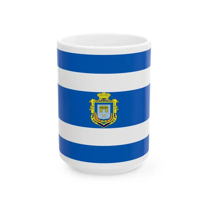 Flag of Kherson (Ukraine) White Coffee Mug 15oz - Go Mug Yourself