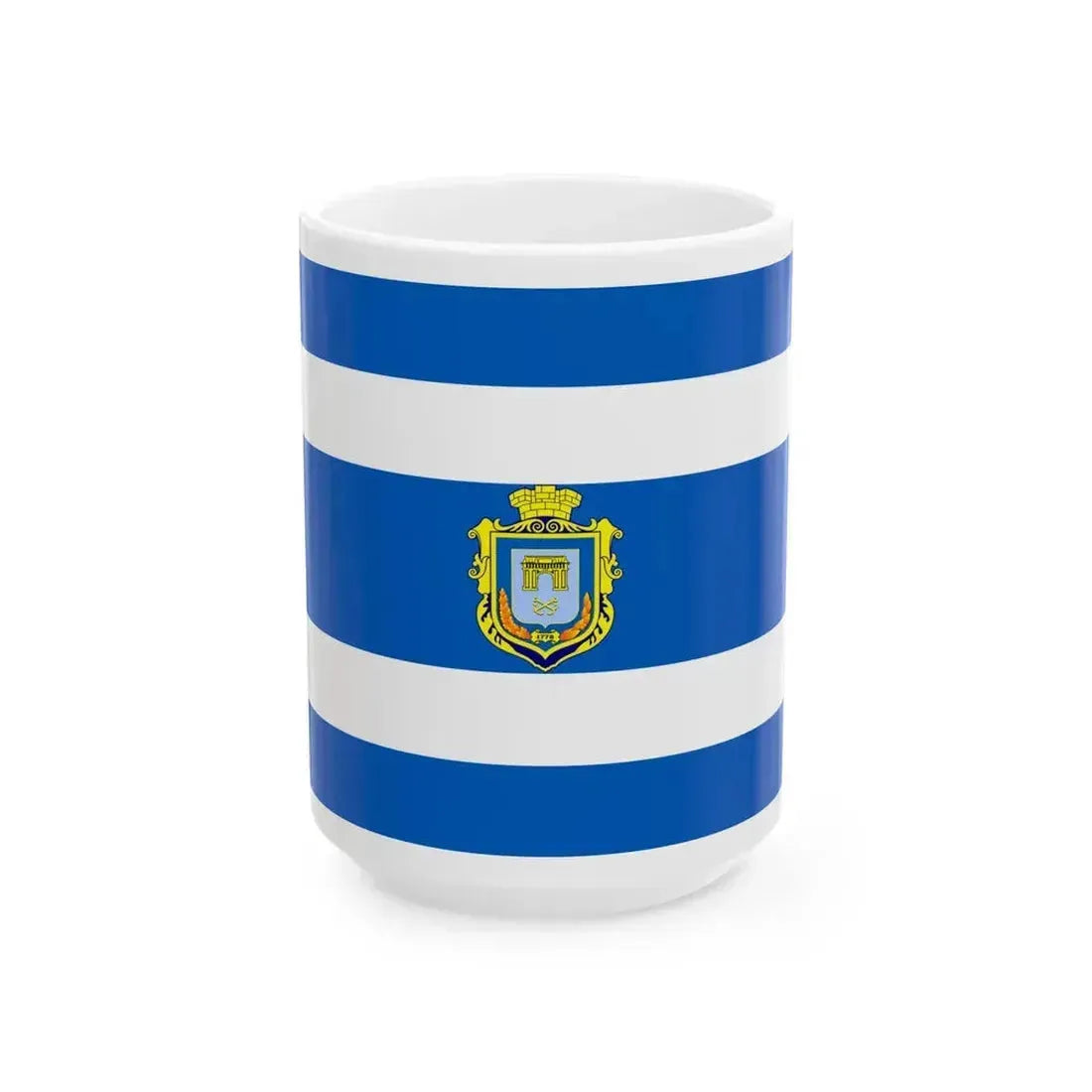 Flag of Kherson Ukraine - White Coffee Mug 15oz - Go Mug Yourself