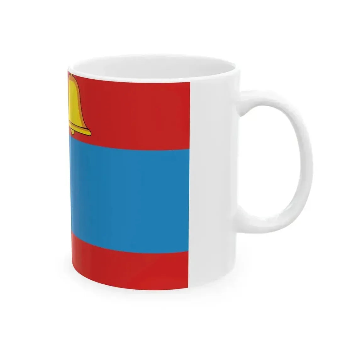 Flag of Khlevnoe rayon Lipetsk oblast (Russia) White Coffee Mug - Go Mug Yourself