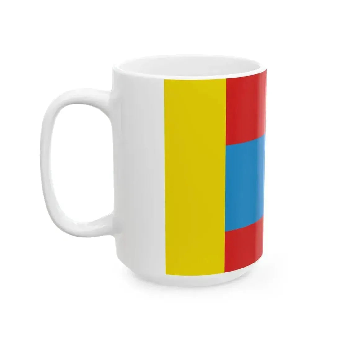 Flag of Khlevnoe rayon Lipetsk oblast (Russia) White Coffee Mug - Go Mug Yourself