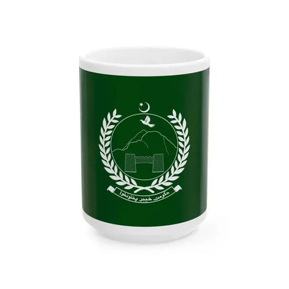 Flag of Khyber Pakhtunkhwa (Pakistan) White Coffee Mug 15oz - Go Mug Yourself