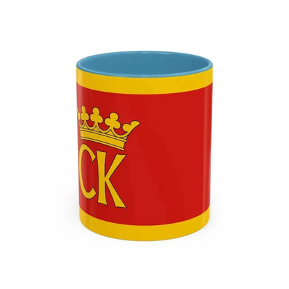 Flag of Kielce Poland - Accent Coffee Mug 11oz Light Blue - Go Mug Yourself