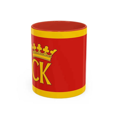 Flag of Kielce Poland - Accent Coffee Mug 11oz Red - Go Mug Yourself