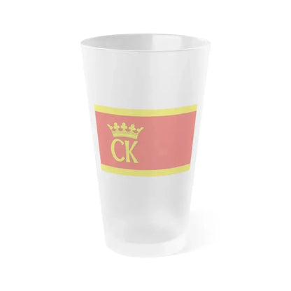 Flag of Kielce Poland - Frosted Pint Glass 16oz 16oz Frosted - Go Mug Yourself
