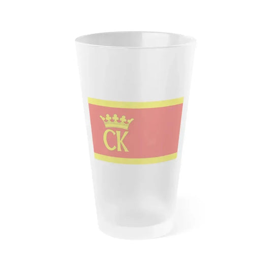 Flag of Kielce Poland - Frosted Pint Glass 16oz 16oz Frosted - Go Mug Yourself