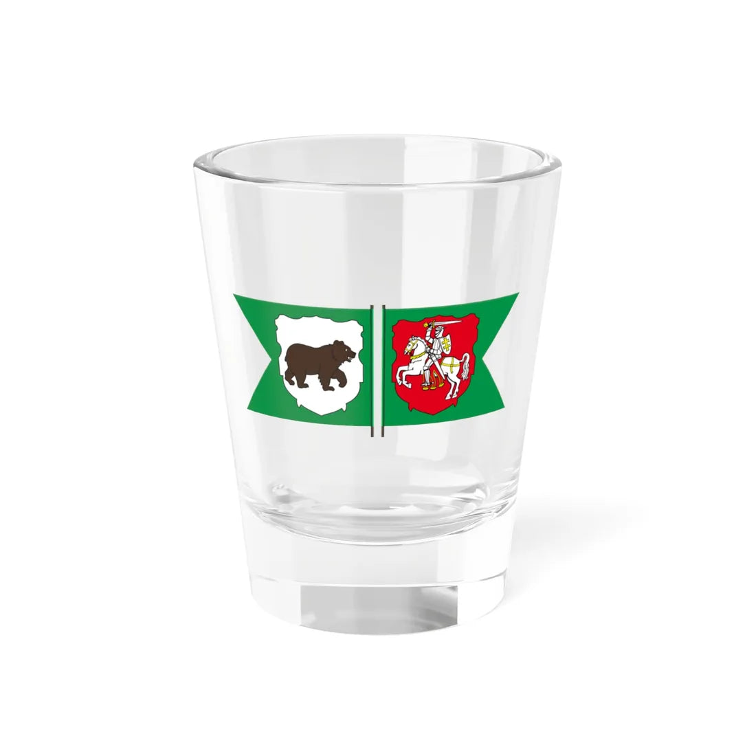 Flag of Kiev Voivodeship 1529-1569 (Belarus) (Coat of Arms) Shot Glass 1.5oz 1.5oz - Go Mug Yourself