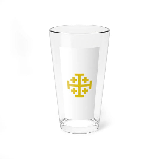 Flag of Kingdom of Jerusalem (Israel) Pint Glass 16oz 16oz - Go Mug Yourself