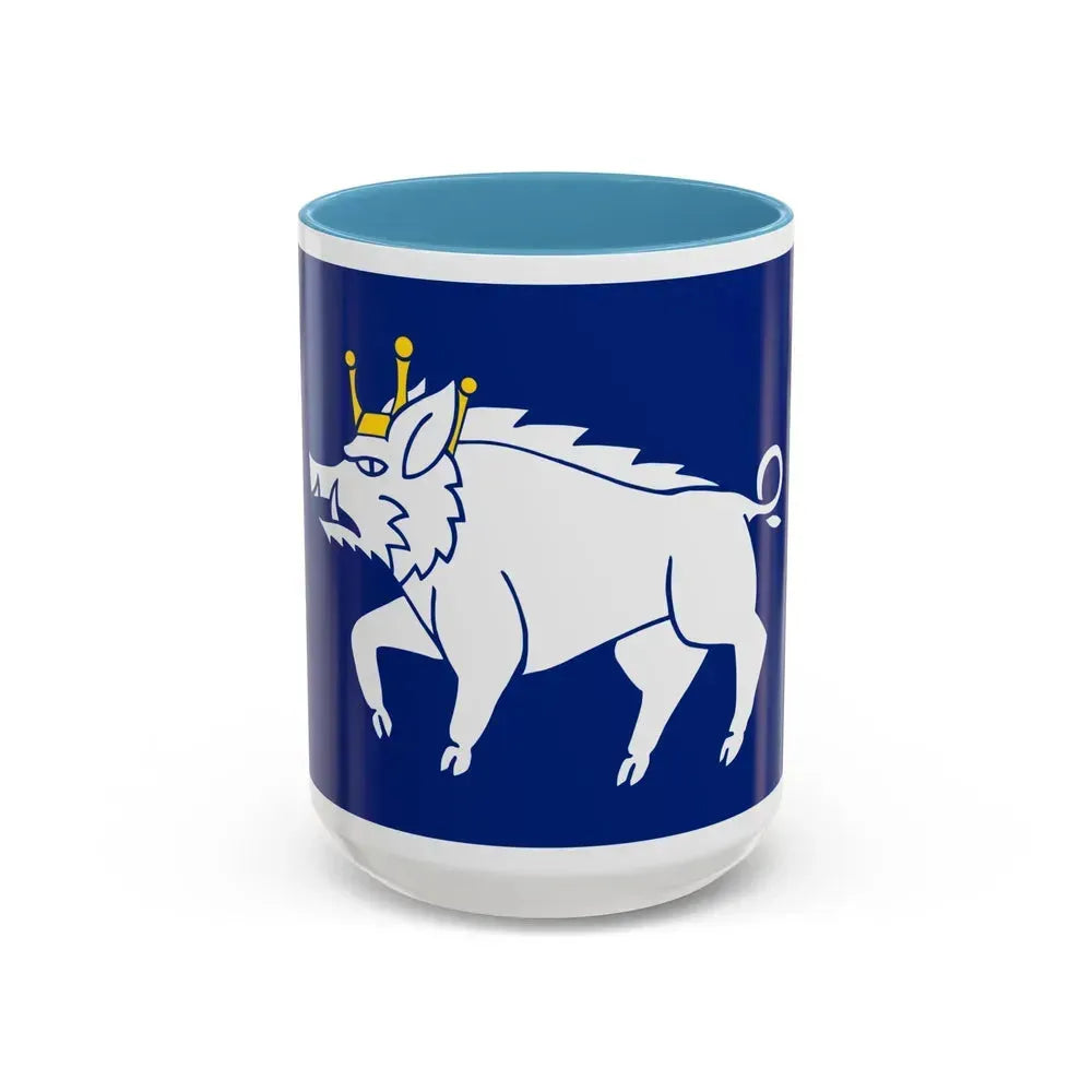 Flag of Kingswinford UK - Accent Coffee Mug 15oz Light Blue - Go Mug Yourself