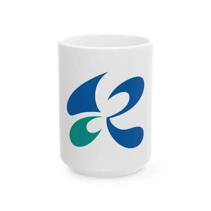 Flag of Kinokawa Wakayama (Japan) White Coffee Mug 15oz - Go Mug Yourself