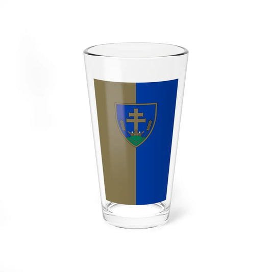 Flag of Kiralyszentistvan vertical (Hungary) Pint Glass 16oz 16oz - Go Mug Yourself