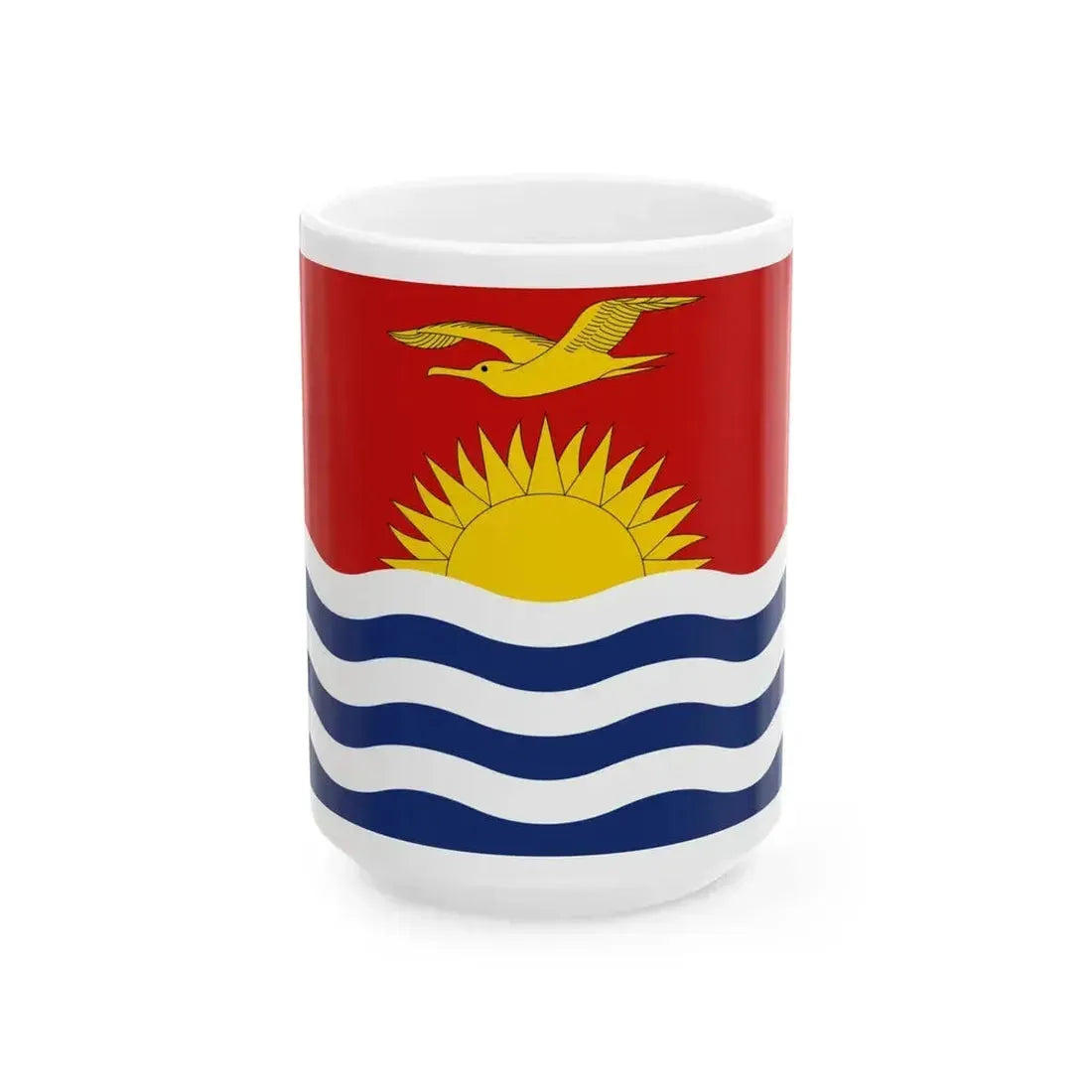 Flag of Kiribati (Kiribati) White Coffee Mug 15oz - Go Mug Yourself