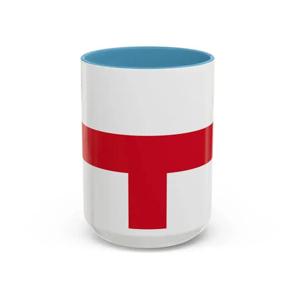 Flag of Kirkop Malta - Accent Coffee Mug 15oz Light Blue - Go Mug Yourself