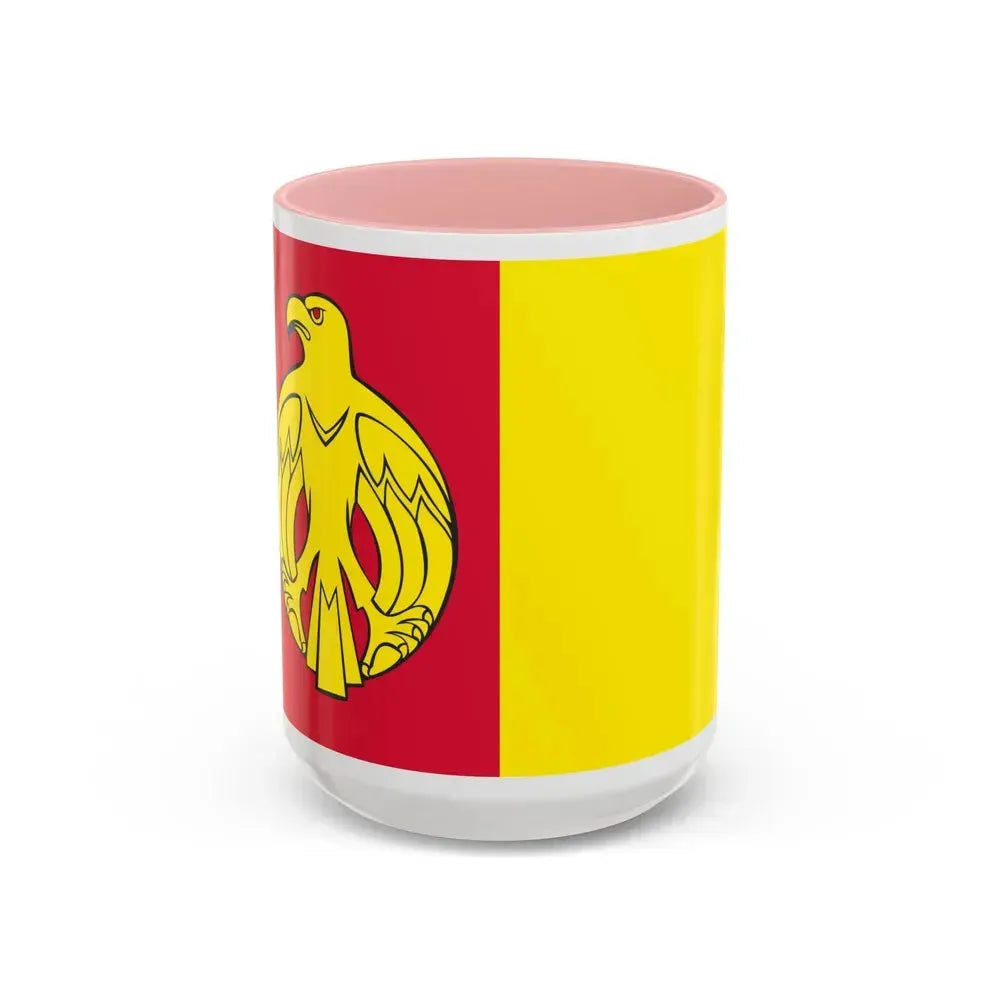 Flag of Kirovohrad Oblast Ukraine - Accent Coffee Mug 15oz Pink - Go Mug Yourself