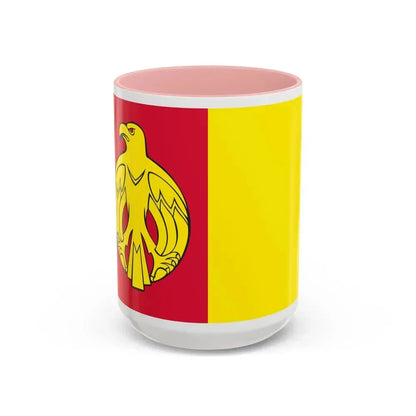 Flag of Kirovohrad Oblast Ukraine - Accent Coffee Mug 15oz Pink - Go Mug Yourself