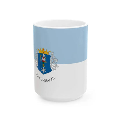 Flag of Kiskunhalas (Hungary) White Coffee Mug 15oz - Go Mug Yourself
