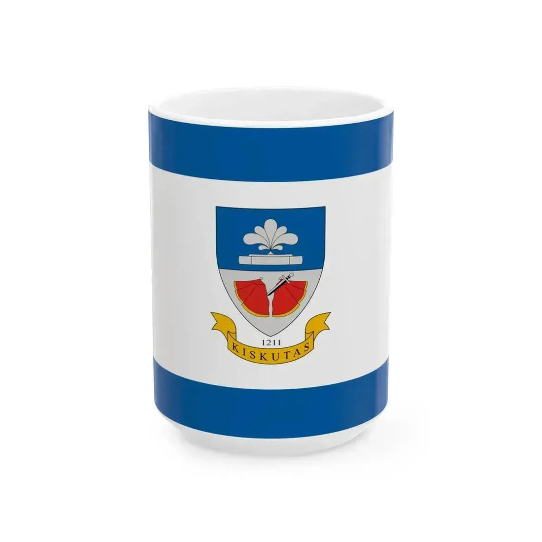 Flag of Kiskutas (Hungary) White Coffee Mug 15oz - Go Mug Yourself