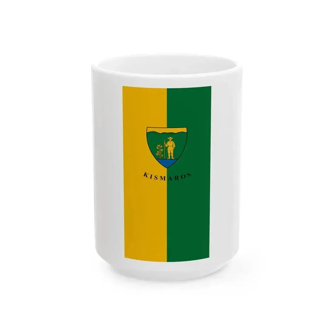 Flag of Kismaros vertical (Hungary) White Coffee Mug 15oz - Go Mug Yourself