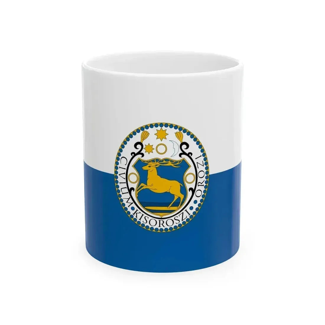 Flag of Kisoroszi (Hungary) White Coffee Mug 11oz - Go Mug Yourself
