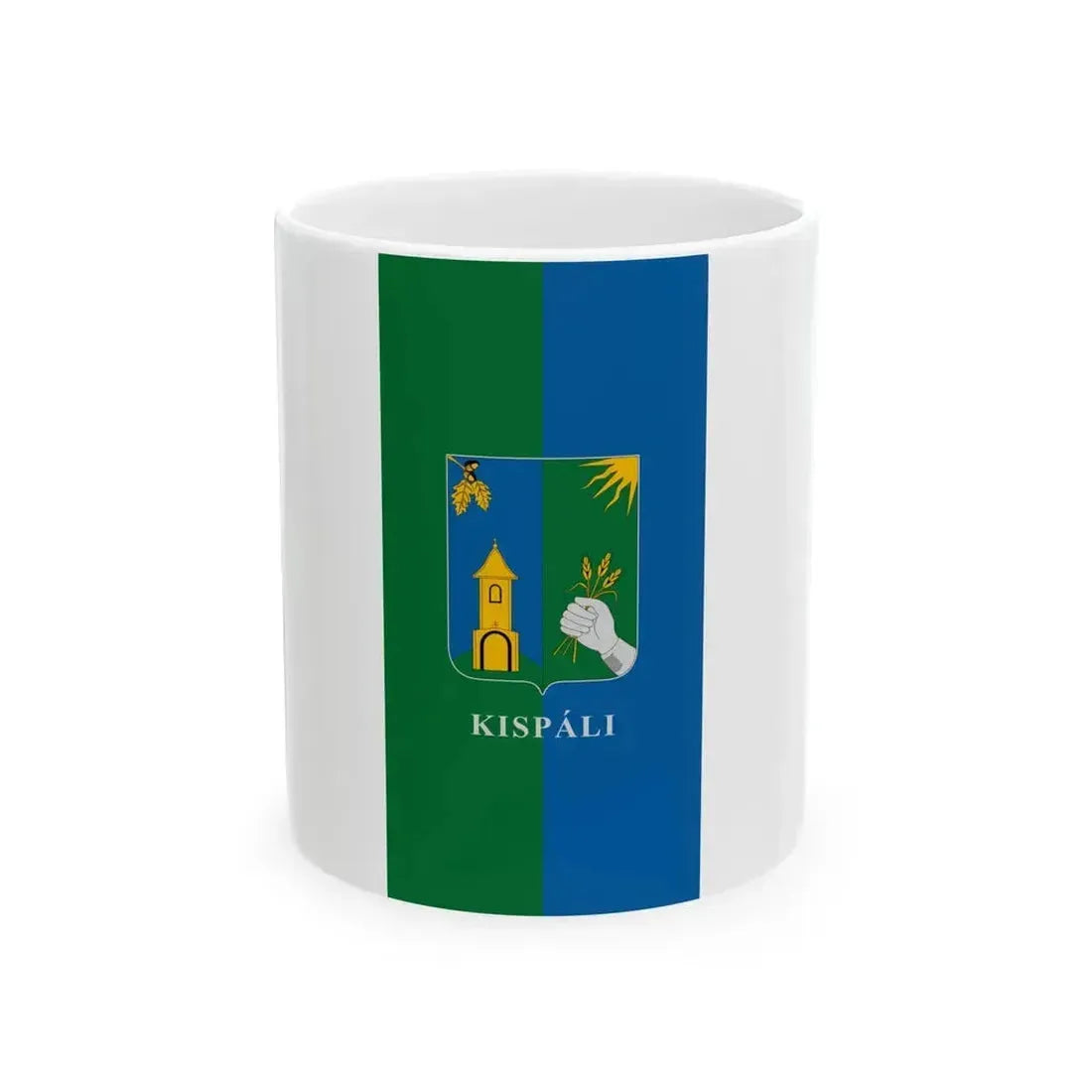 Flag of Kispali vertical variant (Hungary) White Coffee Mug 11oz - Go Mug Yourself