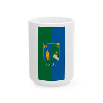 Flag of Kispali vertical variant (Hungary) White Coffee Mug 15oz - Go Mug Yourself