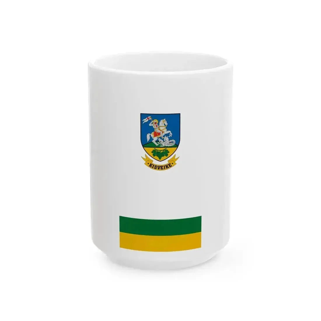 Flag of Kisvejke (Hungary) White Coffee Mug 15oz - Go Mug Yourself