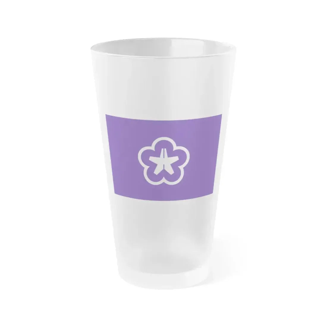 Flag of Kitakyushu Fukuoka Japan - Frosted Pint Glass 16oz 16oz Frosted - Go Mug Yourself