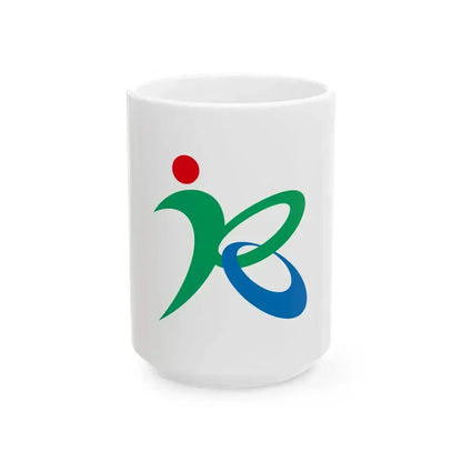 Flag of Kobayashi Miyazaki (Japan) White Coffee Mug 15oz - Go Mug Yourself