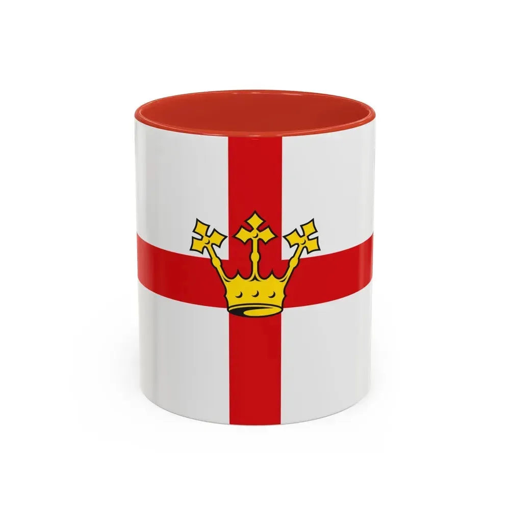 Flag of Koblenz Germany - Accent Coffee Mug 11oz Red - Go Mug Yourself