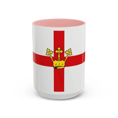Flag of Koblenz Germany - Accent Coffee Mug 15oz Pink - Go Mug Yourself