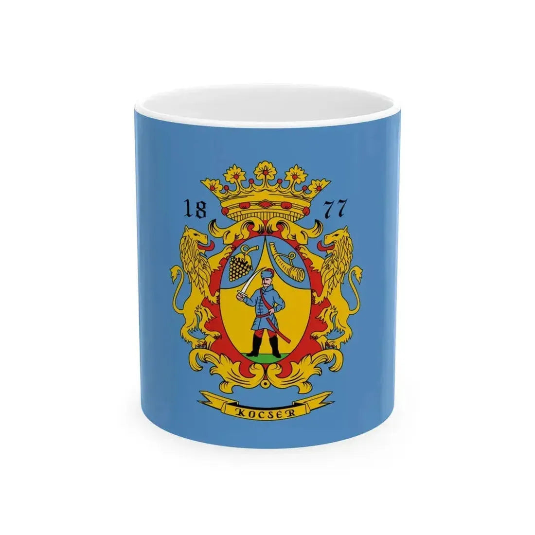 Flag of Kocser (Hungary) White Coffee Mug 11oz - Go Mug Yourself