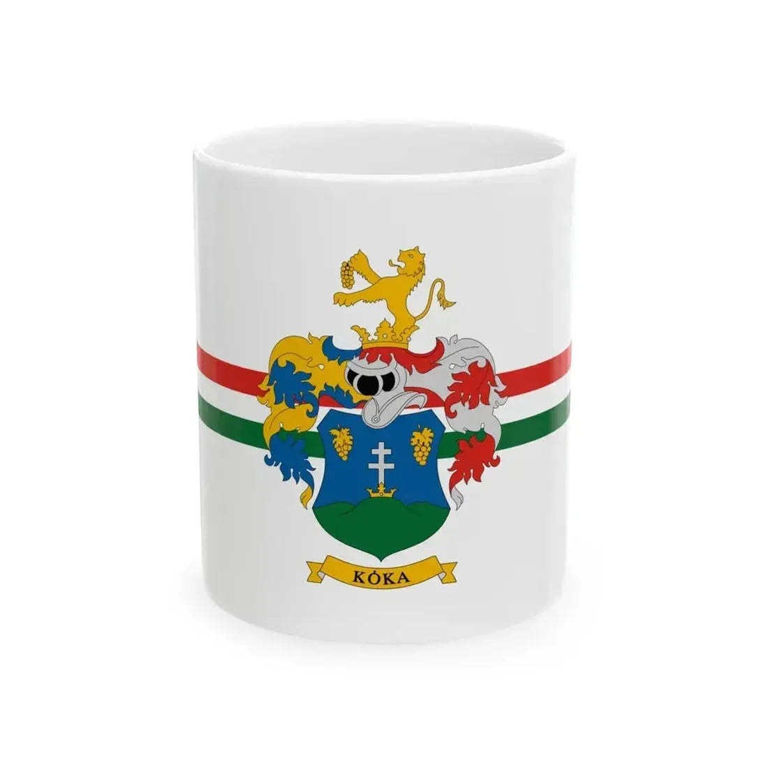 Flag of Koka (Hungary) White Coffee Mug 11oz - Go Mug Yourself