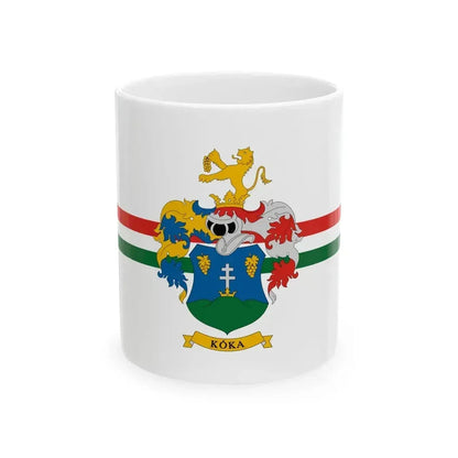 Flag of Koka (Hungary) White Coffee Mug 11oz - Go Mug Yourself