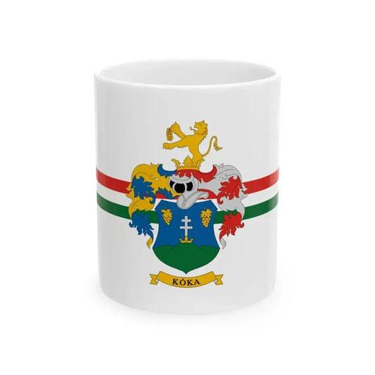 Flag of Koka (Hungary) White Coffee Mug 11oz - Go Mug Yourself