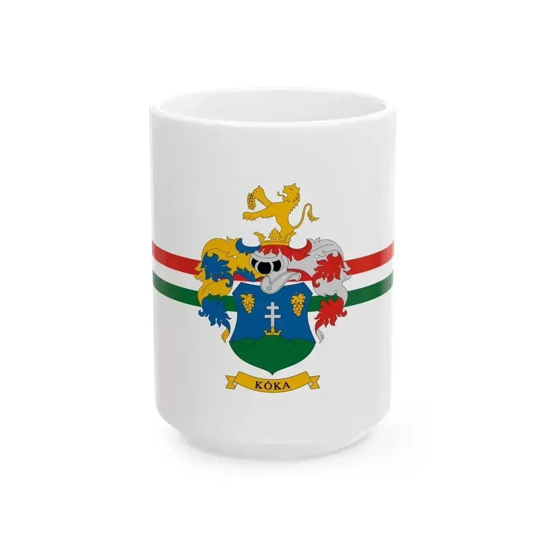 Flag of Koka (Hungary) White Coffee Mug 15oz - Go Mug Yourself