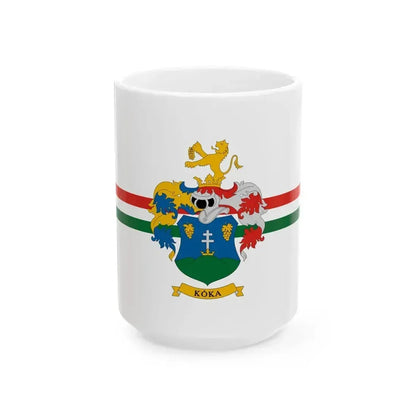 Flag of Koka (Hungary) White Coffee Mug 15oz - Go Mug Yourself