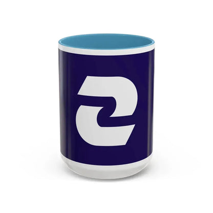 Flag of Komae Tokyo Japan - Accent Coffee Mug 15oz Light Blue - Go Mug Yourself