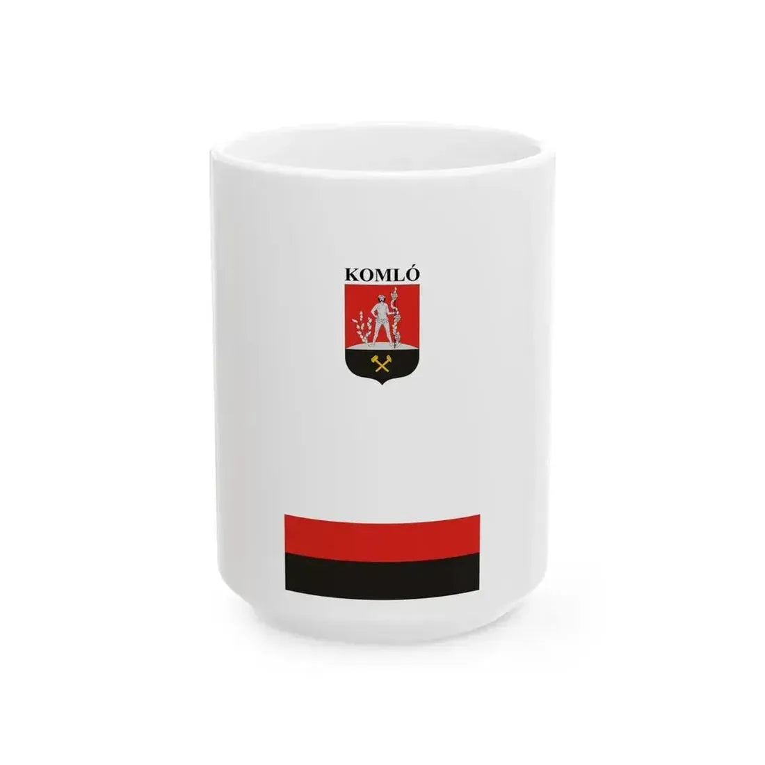 Flag of Komlo vertical (Hungary) White Coffee Mug 15oz - Go Mug Yourself