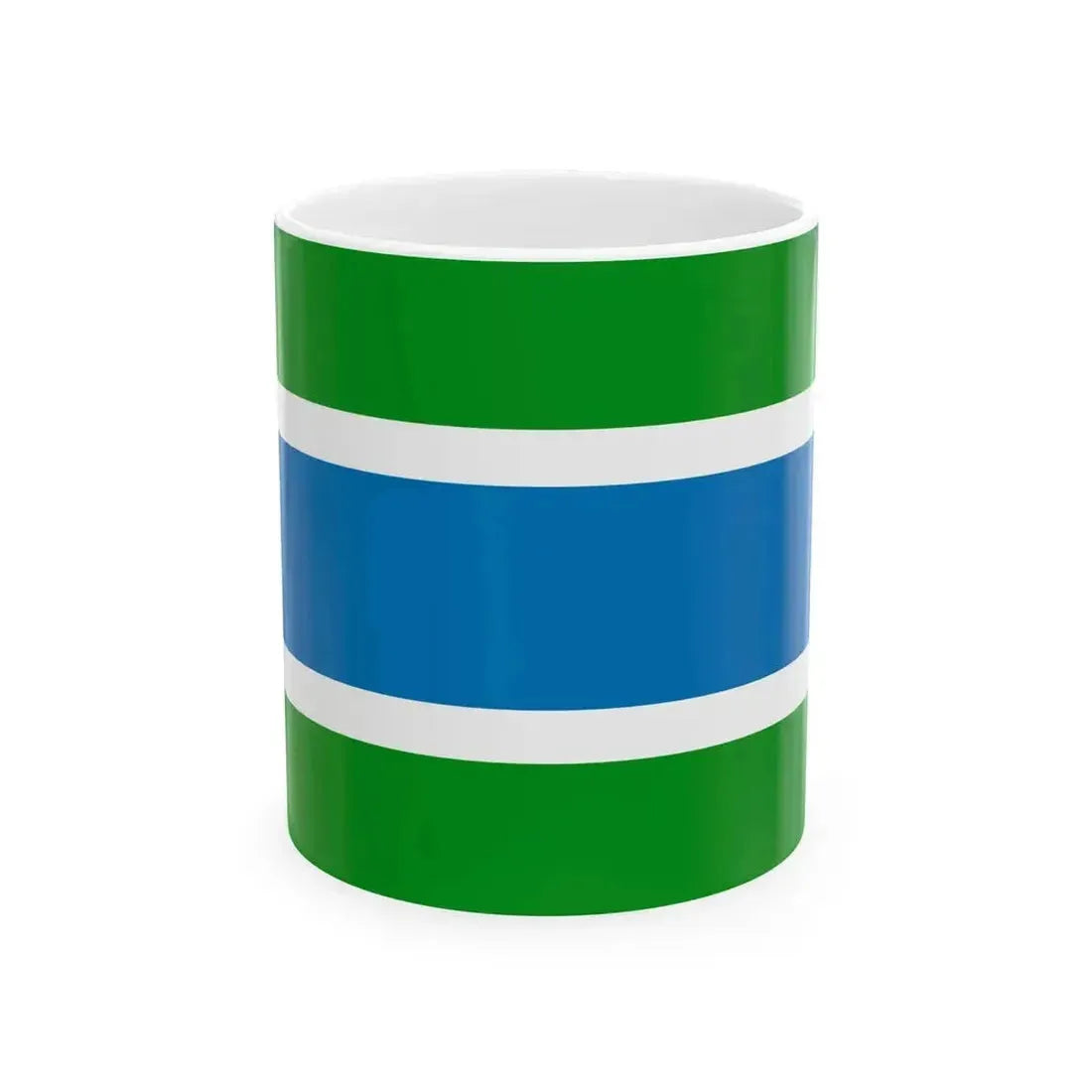 Flag of Komsomolsky rayon Khabarovsk kray (Russia) White Coffee Mug 11oz - Go Mug Yourself