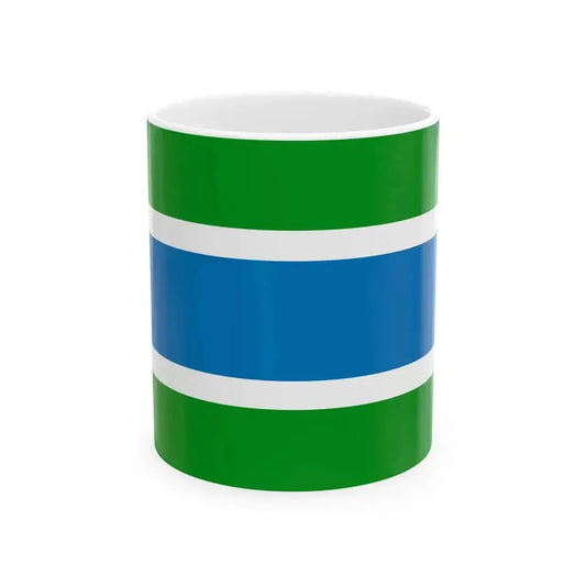 Flag of Komsomolsky rayon Khabarovsk kray (Russia) White Coffee Mug 11oz - Go Mug Yourself